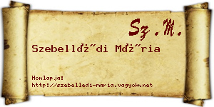 Szebellédi Mária névjegykártya