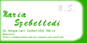 maria szebelledi business card