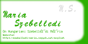 maria szebelledi business card